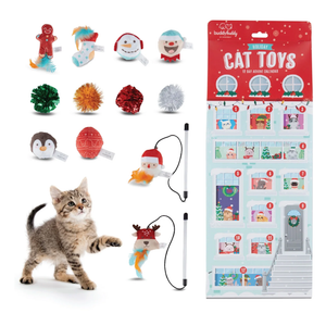 Buddy Buddy 12 Day Festive Whisker Wonderland Advent Calendar Surprise Each Day For 12 days Winter Wonderland Gift Box for Cats, with Catnip-Infused Delights, Plush Crinkle, Balls, and More