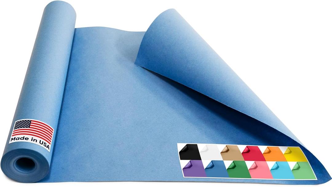 USA Made 18" x 1200" Dark Blue Kraft Paper Roll, 45 lbs Thickness, American Quality Colored Kraft Paper for School, Bulletin Board - Non-Toxic, Odorless, Safe for Kids