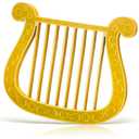 Boao Angel Harp Wooden Christmas Costume Accessory Gold Wooden Angel Harp for Christmas Theme Party 10.63 x 8.46 x 0.59 Inches