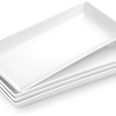 MALACASA Serving Platters Set of 4, Ceramic Serving Platters and Trays for Serving Food, Rectangular Serving Trays for Party, Large Serving Plates, Party Serving Trays and Platters  12 Inch, White