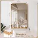Novabright 28x18 Inch Bathroom Mirror with Shelf, Gold Metal Frame, 2 in 1
