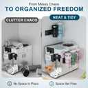 Magnetic Stanley Cup Holder with 6 Hook Rack, Tumbler Organizer for Fridge, Water Bottle Organizer for Stanley 30&40 oz, Stanley Cup Accessories for Kitchen Cabinet, 3 Pack Black