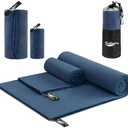 TinyCharms Microfiber Hiking & Sports & Travel Towel Set- Quick Dry, Lightweight,Super Absorbent, Compact - for Camping, Gym, Backpacking, Beach, Swimming - Includes 2 Sizes & Carrying Bag & Clip