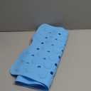 Silicone Bathtub Mat Non Slip, 35x16 Inch, Acupressure mat Square Machine Washable Bathmats for Bathtub with Drain Holes and Suction Cup, Easy to Clean, for Bath Tub, Kitchen and Shower（Blue）