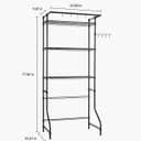 VEVOR Over The Washer and Dryer Storage Shelf, 3 Tier Laundry Room Drying Rack with Hanger Rod and Hooks, Adjustable Over Washer and Dryer Shelves, Laundry Room Shelf Storage Space Saver, Black