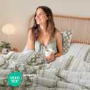 Ink+Ivy Queen Comforter Set, Boho Comforters, Breathable Cotton Bed Set, All Season Modern Chenille Tufted Comforter with Farmhouse Bedding Flare, Gifts for Woman, Sage/Ivory 3 Piece, Full/Queen