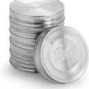 Ball Jar Stainless Steel One-Piece Mason Jar Lids, Wide Mouth, 6-Pack,Silver