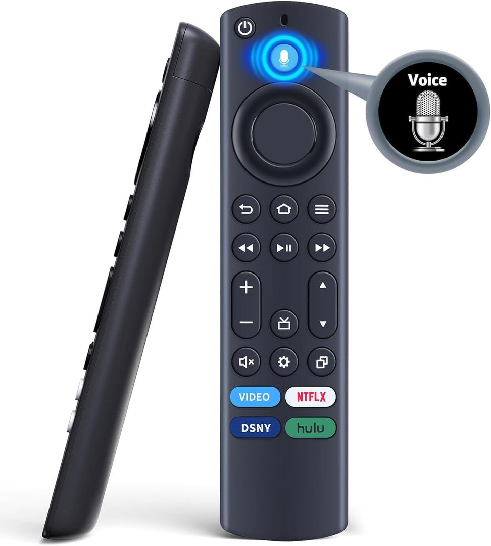 Voice Remote Control for AMZ TV Omni/Omni QLED/4-Series Smart/TV Cube (3rd Gen), Replacement Remote with 4 Shortcut Netflix, Prime Video, Disney+, hulu