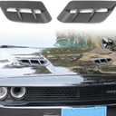 Korlot Engine Hood Air Outlet Vent Moulding Cover Trim For Dodge Challenger 2015-2023(Matte Black)