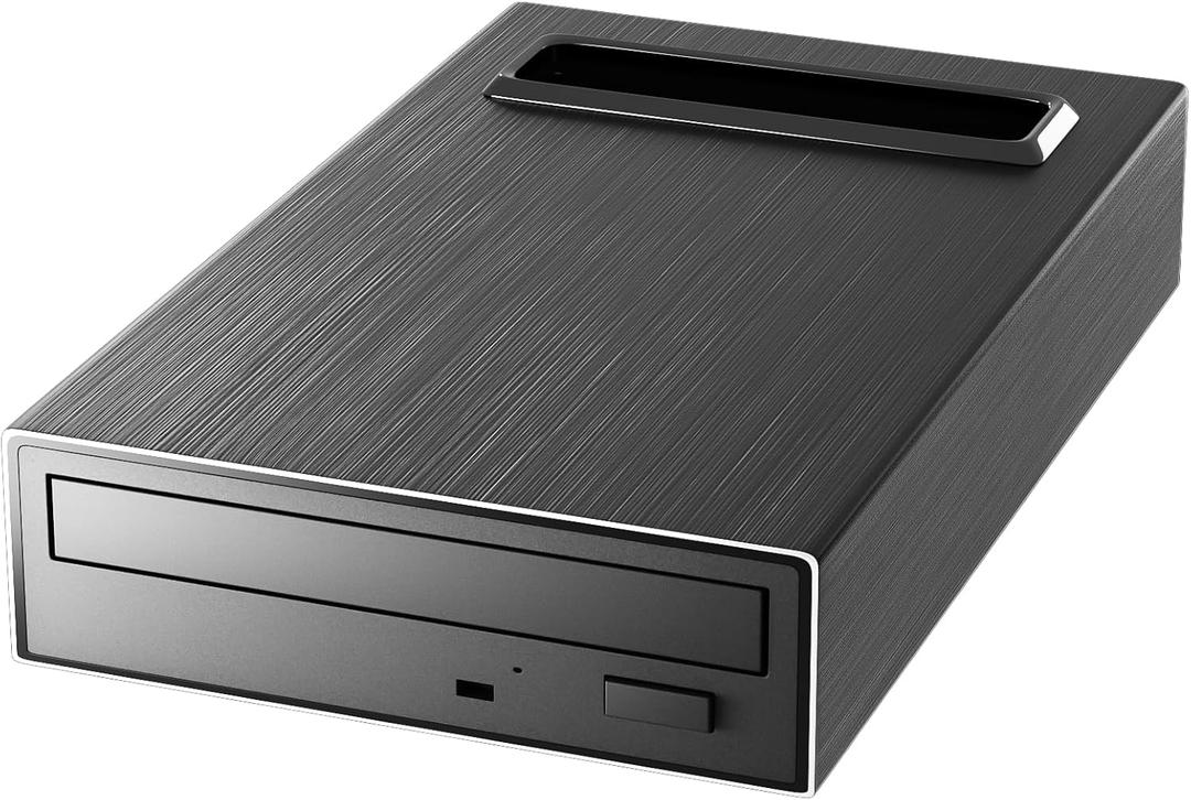 4 in 1 External Blu Ray Drive, 16x USB 3.0 and Type-C External Bluray Drive, Multi-Function Fast-Charging Desktop BD/CD/DVD Burner/Read with HDD Enclosure USB HUB for Both Mac/PC