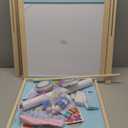 Kids Wooden Easel with Paper Roll, Adjustable Magnetic Double Sided Drawing Board Whiteboard & Chalkboard Dry Easel Board, Children Art Easel for 3-12 Years Kids Boys Girls Painting Drawing (Blue)