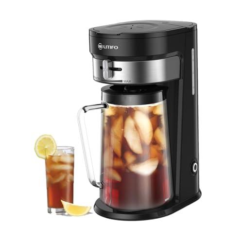 LITIFO Iced Tea Maker and Iced Coffee Maker Brewing System with 2.5-quart Pitcher, sliding strength selector for Taste Customization, Stainless Steel (Black 2.0) : Home & Kitchen