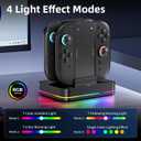 Switch 2 Joy-Con Charging Dock and Nintendo 2 Grip, 2-in-1 Charging Stand for Switch 2 2025, Black