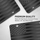 American Flag License Plate, Black Front Flag Decoration License Plates with 4 Holes,Aluminum Metal 3D Embossed US License Plate with Screws Caps, 6 * 12 inches Car Decor Accessory