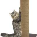 Kitty City Tall Sisal Cat Scratching Post, 32 Durable Scratcher with Sturdy Base & Hanging Jingle Toy, Easy Assembly, Furniture Protection for Indoor Cats - Brown
