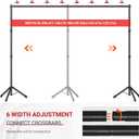 JSungo 10x8.5 FT Backdrop Stand for Parties, Adjustable Photo Backdrop Stand Kit with Carrying Bag, Portable Background Stand Backdrop for Wedding, Photoshoot, and Photo Studio