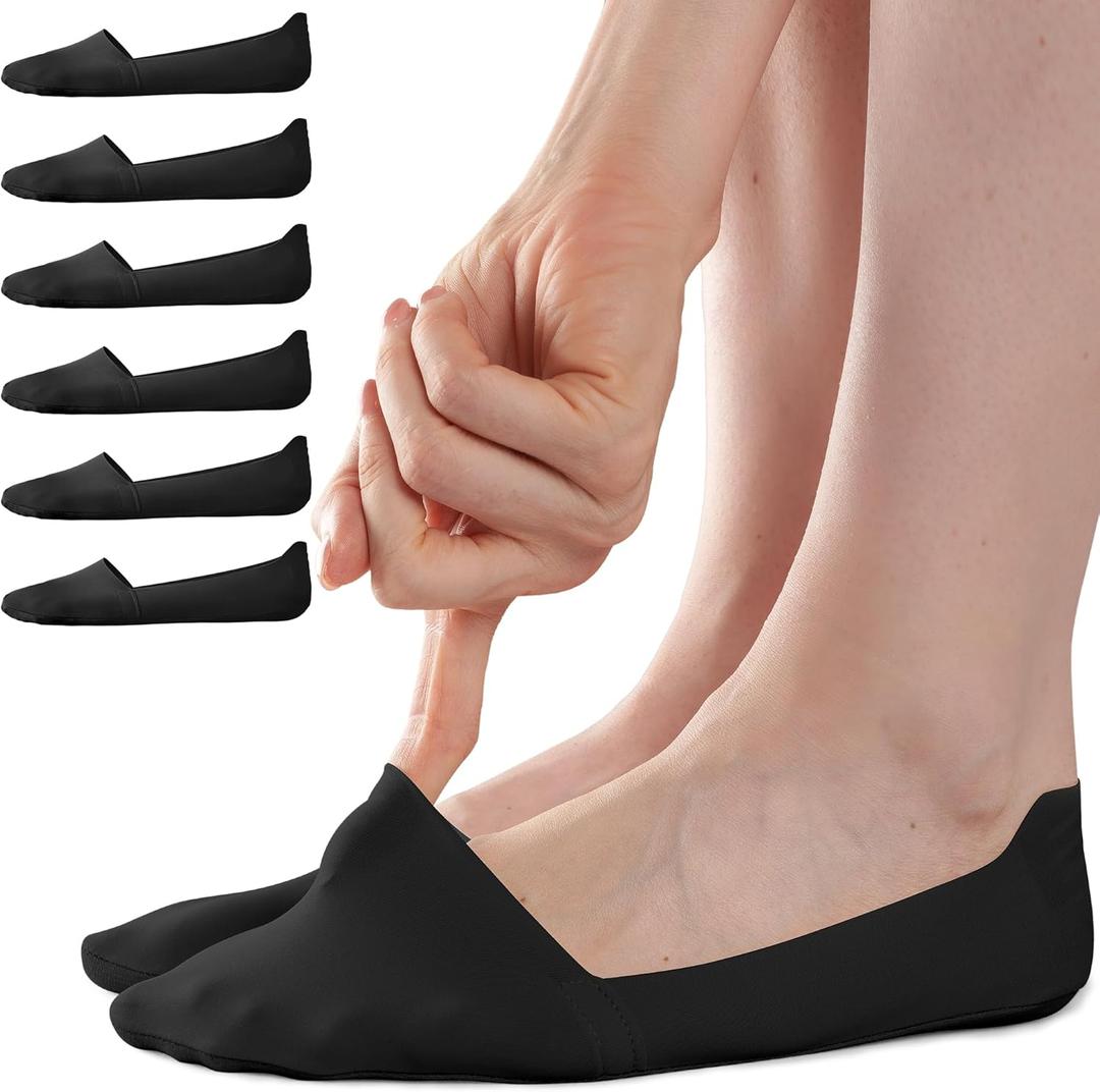 Sofier No Show Socks Womens, Non Slip Low Cut 6 Pairs Thin Silky Dress Footies Liner Invisible Socks Flats Loafers Sneakers, 9-12 Years Old