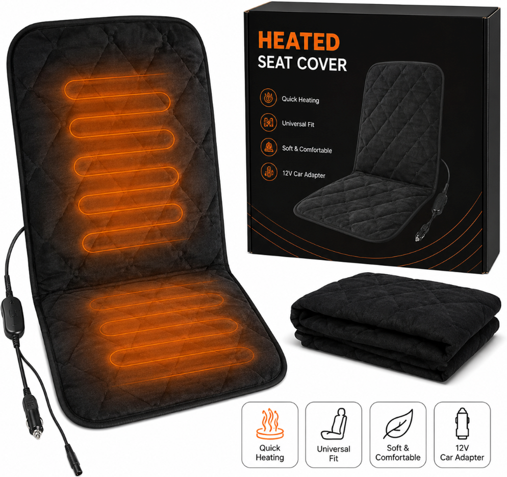Heated Seat Cover Cushion with Heat Warmer, Large Size Soft Comfortable Winter Seat Cover Cushion Heating Pad for Office Home Chair Warm Cold Weather Gift for Winter, 3 Models Setting