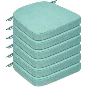 Chair Cushions for Dining Chairs, D-Shaped Non-Slip Seat Cushions | Removable Washable Covers & Ties, Chair Pads for Kitchen, Indoor Patio 17" x 16"