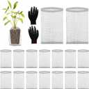 16 Pcs Root Guard Gopher Proof Stainless Wire Steel Baskets, 1 Gallon Narrow Gophers Moles Voles Mesh Baskets Protect Plant Roots Tubers Trees Flowers Crops (16 Pcs 1 Gallon Narrow)