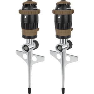 [2 Pack] RESTMO Gear Drive Sprinkler with Metal Spike Base, 5-Pattern Heavy Duty Gardening Watering System, Multi-Adjustable Lawn Sprinkle for Garden Plant, Flower Bed and Large Yard Area, Brown