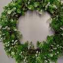 U'Artlines 20 Inch Boxwood Wreaths for Front Door with White Flowers
Spring Summer Wreath, Large Faux Greenery Wreath, Realistic and Full, for Wall Window Porch All Seasons Outdoor Decor