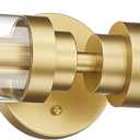 Emak Modern 22 Inch Gold Bathroom Light Fixtures Over Mirror, Cylinder Bathroom Vanity Lights for Mirror, 2-Light Wall Sconces with Clear Glass for Bathroom, Bedroom, Hallway, VL085-GD-2