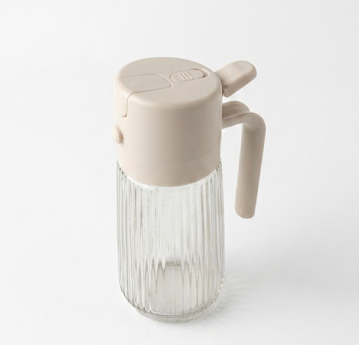Press Type Oil Sprayer Bottle Glass Reusable for Kitchen Grilling