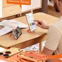 All-Aluminum Magnetic Phone Grip & Stand for Desk, Bed & On-the-Go – Compatible with MagSafe – Secure One-Hand Hold, Comfortable Scrolling, Hands-Free Video Calls, Sunset Orange