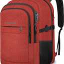 Lapsouno Large Backpack, Travel Laptop Backpack, Carry on Backpack, Sturdy 17 Inch TSA Friendly with USB Port, Water Resistant College School Bag Gifts for Men Women, Wine Red