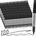 Permanent markers, 120 packs permanent markers bulk, quick drying in one second, waterproof, smooth, not easy to erase, durable, can be marked on glass, tiles and cloth, office supplies,Gray shell