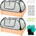 Garden Covers for Raised Beds, Pop Up Raised Garden Bed Cover, Garden Row Plants Cover Accelerator, Greenhouse Cover for Protecting Seedlings Fruits Vegetable Rows 45" L x 22" W x 16" H(2 Pack)