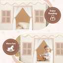 Kids Play Tent Indoor: with Mat, Tassel Garland, Star Lights - Girl Tent Indoor Playhouse for Kids Toys for Boy Girl Birthday Gift
