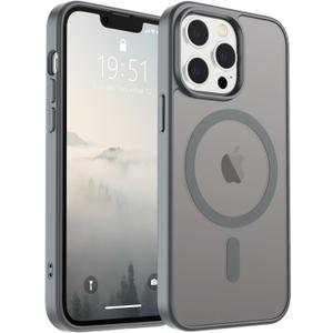 SUPFINE Magnetic for iPhone 13 Pro Case (Compatible with MagSafe) (Military Grade Drop Protection) Slim Translucent Matte Shockproof with Anti-Fingerprint Phone Case,Gray