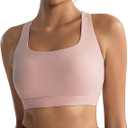 RUNNING GIRL Sports Bras for Women High Support Molded Cup High Impact Sports Bras with Sewn in Pads Racerback Running Bra(3113 Pink Peony XXL)