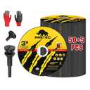 Cut Off Wheels 55Pcs, 3 Inch Die Grinder Cut Off Wheels with 1/4 in Mounting Mandrel Kit for Die Grinder, 3/8" Arbor Hole Cutting Wheel for Metal & Stainless Steel Rotary Tool Drill Attachment