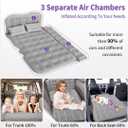 SUV Air Mattress - Thickened Double-Sided Flocking Travel Inflatable Mattress Bed With Electric Air Pump and 2 Pillows for Car, Home, Outdoor and Travel - Grey