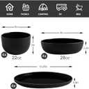MissYIP Melamine Dinnerware Sets 12pcs, Service for 4, Unbreakable Reusable Kitchen Dinnerware Set, Outdoor Camping Dishes, BAP free, Dishwasher Safe,Not oven-safe or microwavable(Black)