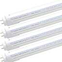 T8 T10 T12 2FT LED Light Tube - 8W 24 Inch Led Fluorescent Tube Replacement, 20W Equivalent, 1120 Lm, 5000K Daylight White, Ballast Bypass, Clear Cover (Pack of 4)