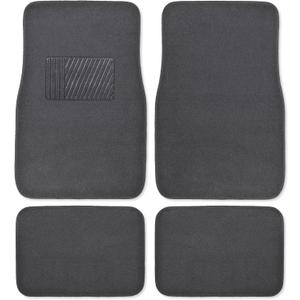 Premium 4 Piece Set of Carpet Car Floor Mats with Vinyl Safety Heel Pad for Car, Truck, SUV, Coupe Sedan, Black (MT-100-BK) Pack of 1