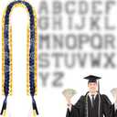 Hicarer 69" Graduation Ribbon Lei Class of 2026 with 26 Pcs Embroidery Letters Patches Money Leis Handmade Braided Necklace for Graduation 2026 with Tassel for High School College Graduate Party Gifts