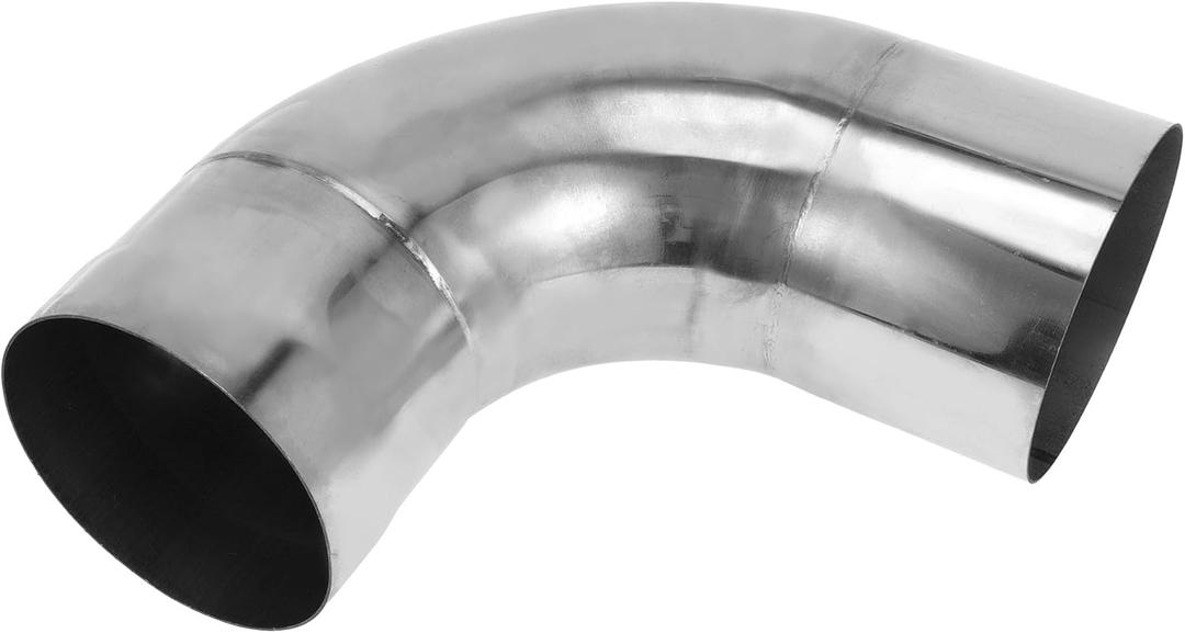 Motoforti 90 Degree Mandrel Exhaust Tube Car Exhaust Pipe Mandrel Bend DIY Custom Tubing Pipe 4.25" OD 7.87" Leg Length 304 Stainless Steel Silver Tone