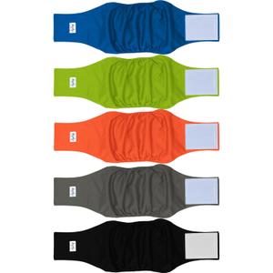 Reusable Dog Belly Bands for Male Dogs Diapers,5 Pack Premium Washable Dog Diapers Male Doggie Nappies Wrap,L