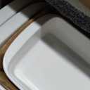 LE TAUCI Deep Casserole Dishes for Oven, 13.7x9.6 Ceramic Baking Dish Set with Roasting Racks, Large Lasagna Pans with Handles, Rectangular Bakeware as Gift for Mom, White (4.6QT/3.0QT/1.6QT), Set of 3