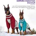 Full Body Dog Coat - Warm Fleece Jacket for Large Dogs, Turtleneck Winter Coats with Harness, Reflective Windproof Dog Snowsuit with Legs for Labrador,Golden Retriever, Burgundy 2XL