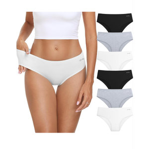 coskefy Women's Underwear Cotton Hipster Panties Low Rise Briefs Soft Strench Breathable Ladies Bikini Underwear 6 Pack, L