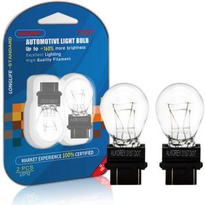 ALKOREY 3157 12V 21/ 5W Turn Signal Bulbs, 2700K Warm White Automotive Light Bulb, Backup Reverse Tail Brake DRL Signal Parking Lights, Ideal for Parking, 2 Pack