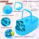 Bubble Machine, 18000+ Bubbles Per Minute Bubble Maker Blower for Kids Toddlers with 2 Speeds,6 Wands,Operated by Batteries or Plug-in for Outdoor/Indoor Birthday Parties,Wedding (Blue)