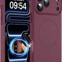 Magnetic for iPhone 17 Pro Max Case, Compatible with MagSafe, Integrated Silicone Camera Control Cover Protection, 3.0mm Thicken Silicone Phone Cover for 17 ProMax 6.9", Wine Red