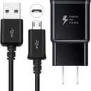 Adaptive Fast Charging Wall Charger and 5-Feet Micro USB 2.0 Cable Kit Set Compatible with Galaxy S7/S7 E/S6/Note5/4 /S4/S3/MP3 and Others (1 Pack)